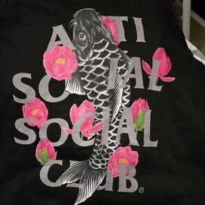 Anti Social Social Club Black Hoodie Japanese koi fish